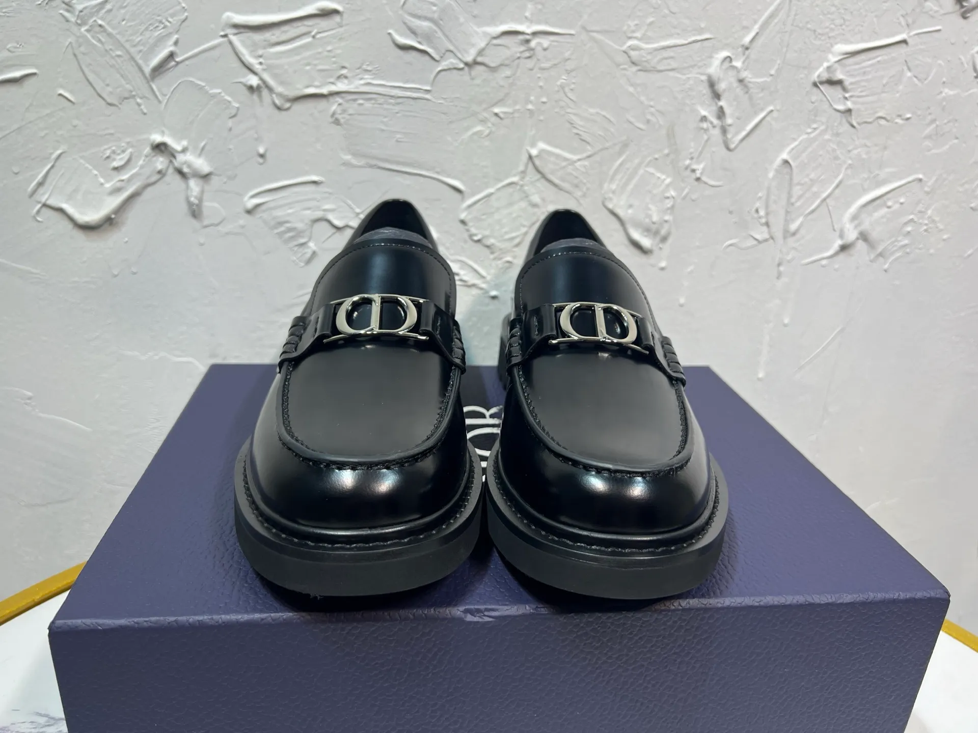 P780 2025 latest Dior/Dior men's logo leather shoes, GRANVILLE moccasin loafers with buckles, original version developed one to one, imported cowhide open edge beads on the surface, cowhide lining, full package, code number 39-46